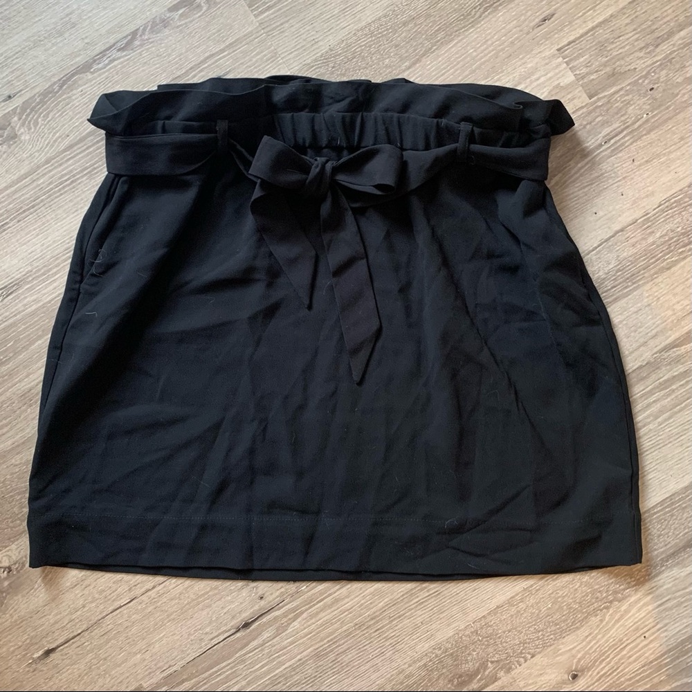 Express Paper Bag Waist Pencil Skirt with Sash